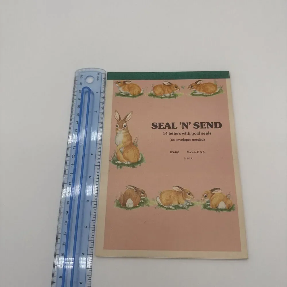 Vintage Seal N Send Letters With Gold Seals Rabbit Bunny Cottagecore